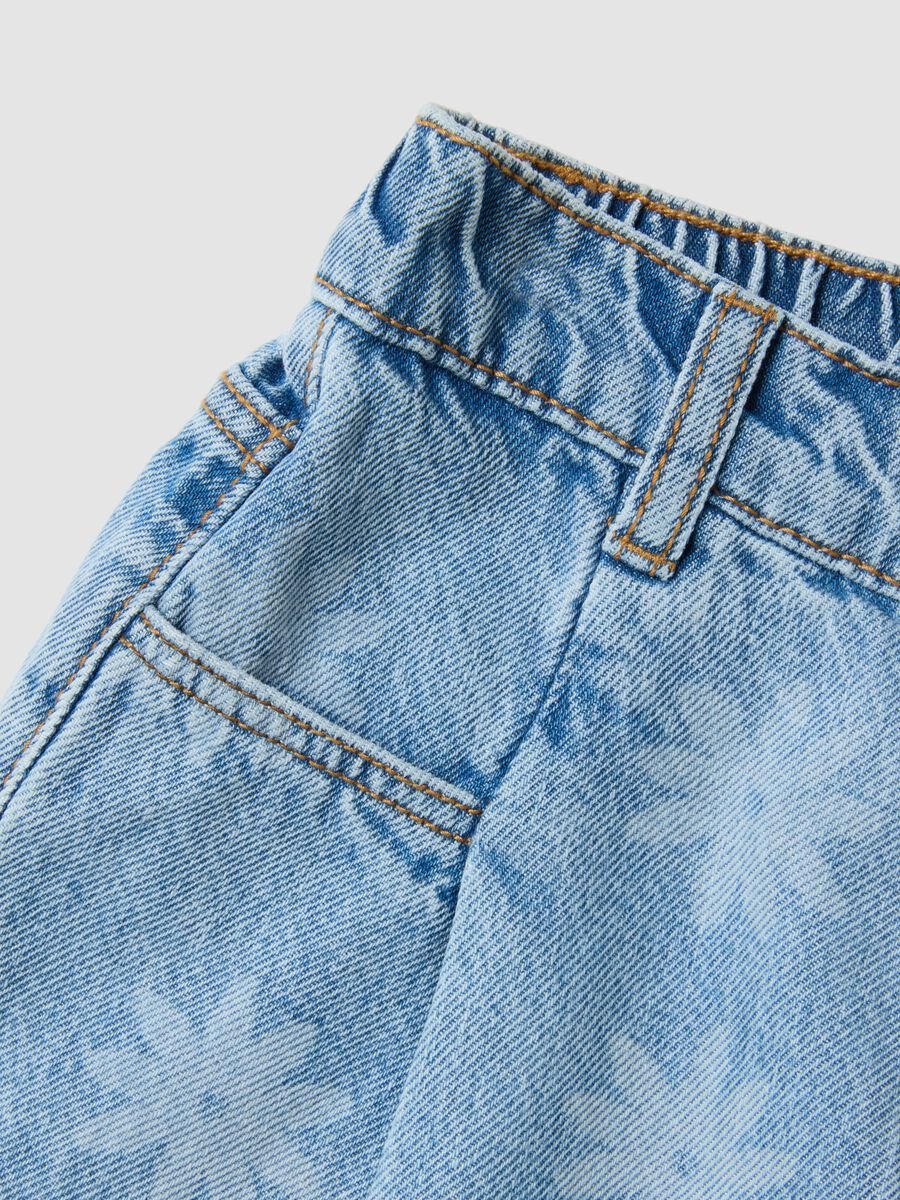 Light blue pure cotton denim shorts_3