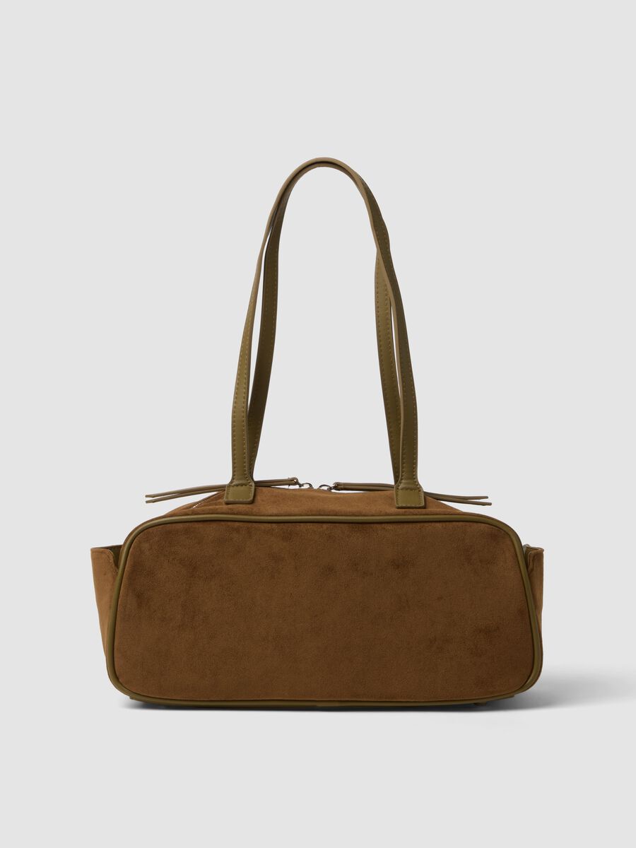 Brown handbag with zip closure_0