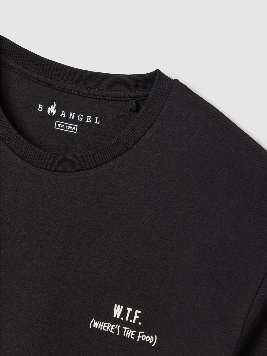 Black pure cotton T-shirt B.Angel_5