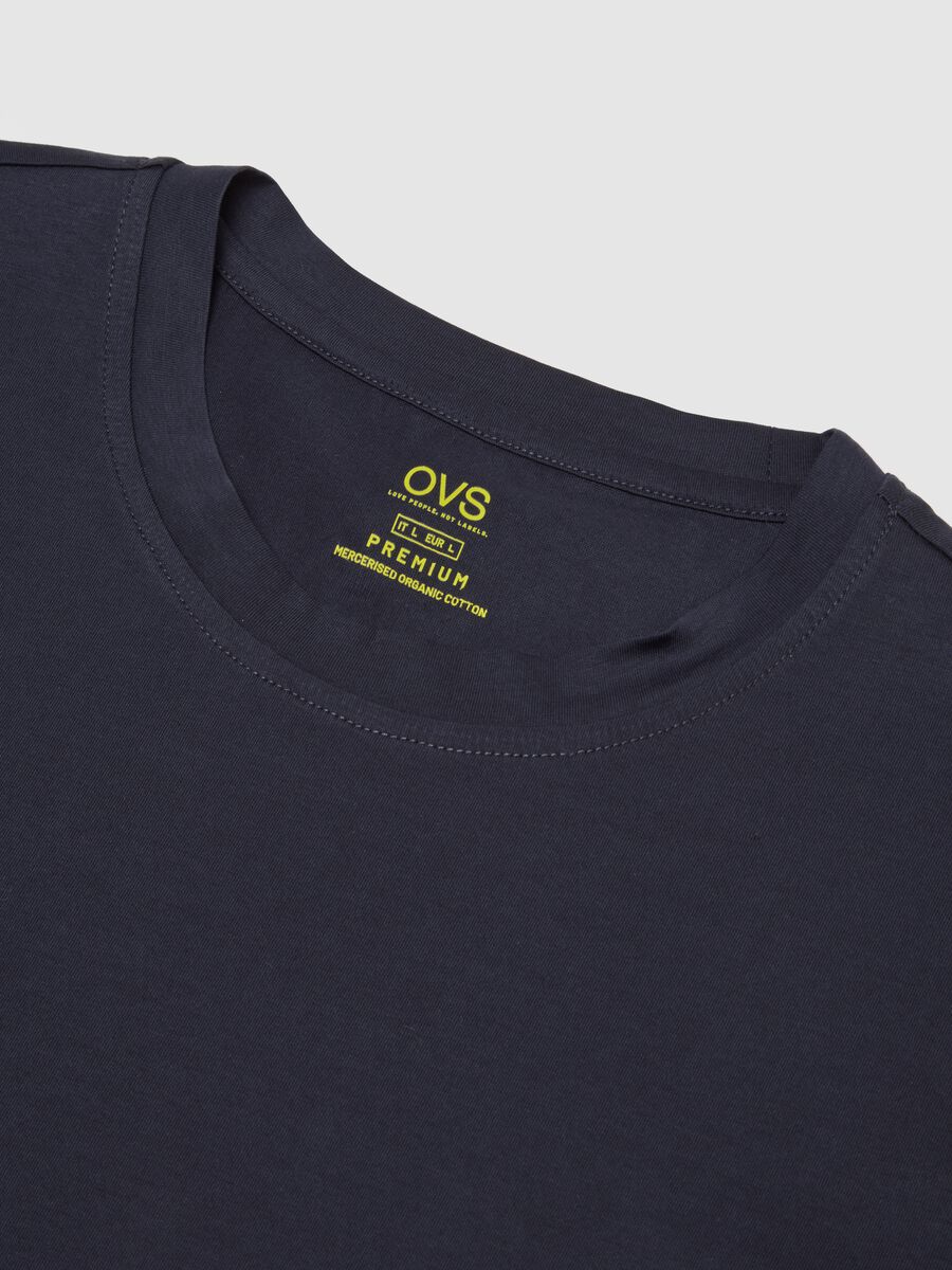 Blue pure cotton T-shirt regular fit_1