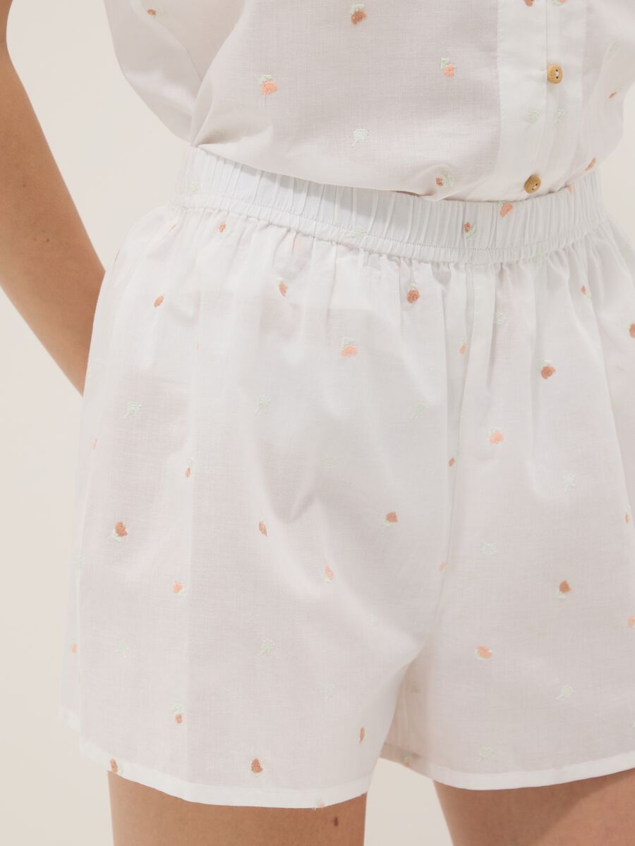 White organic cotton pyjama shorts_3