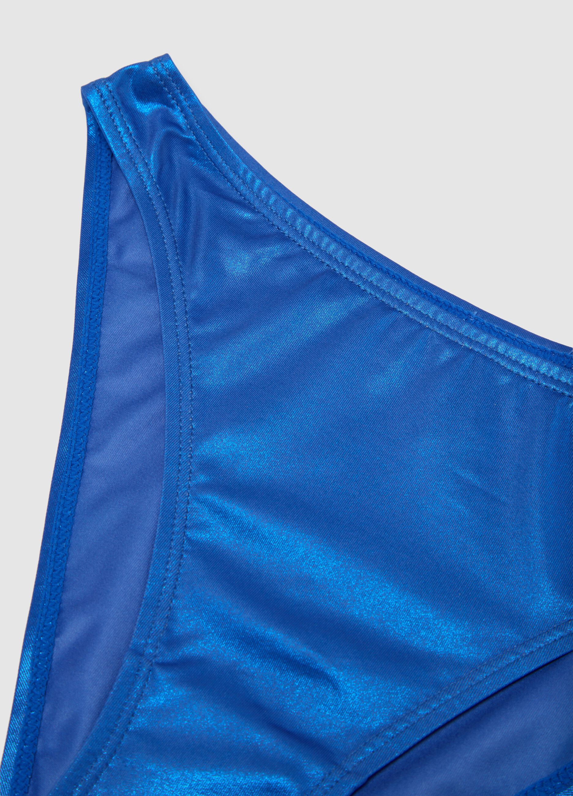 Bikini da ragazza in tessuto elasticizzato blu
