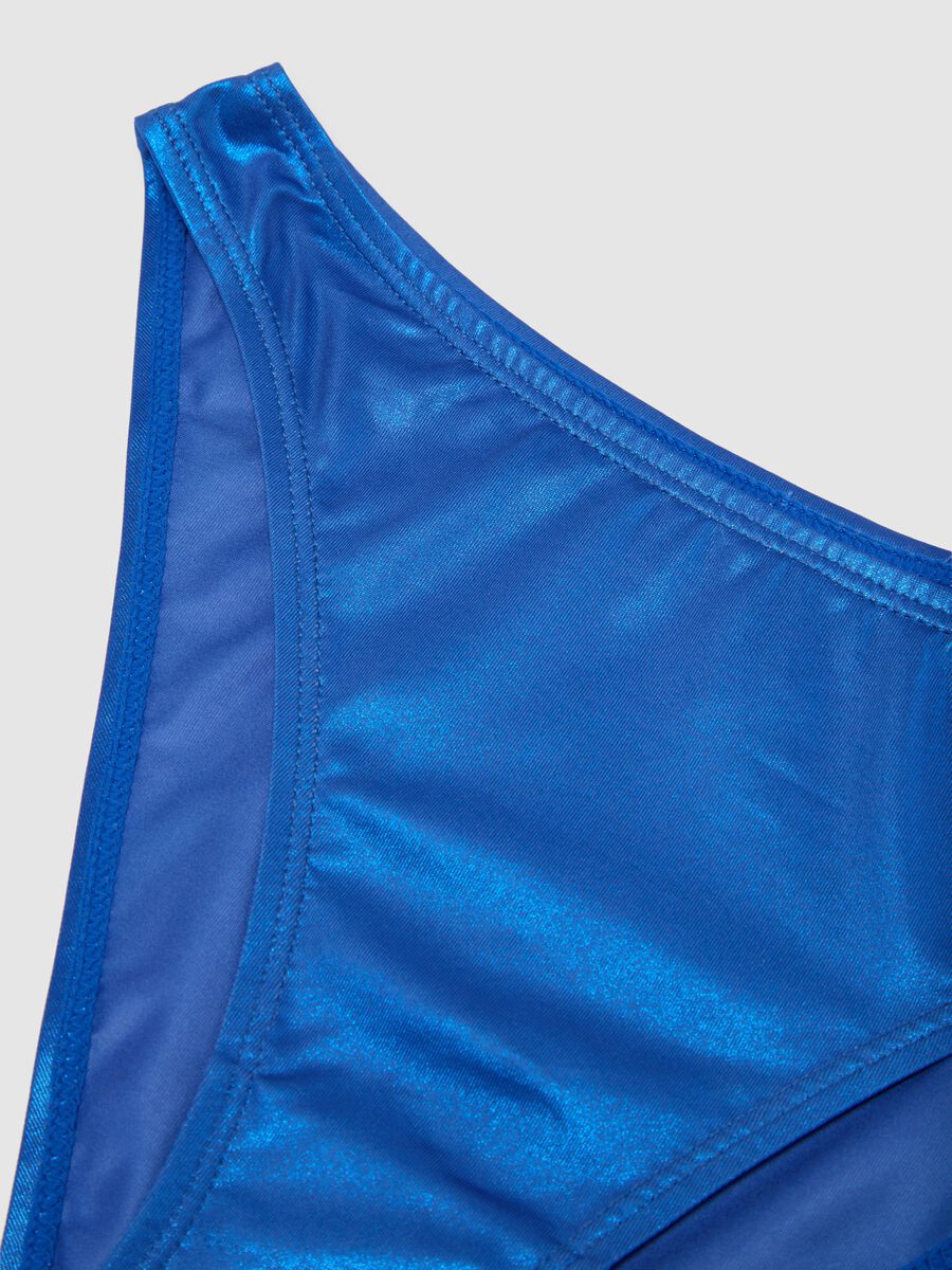 Bikini da ragazza in tessuto elasticizzato blu_3