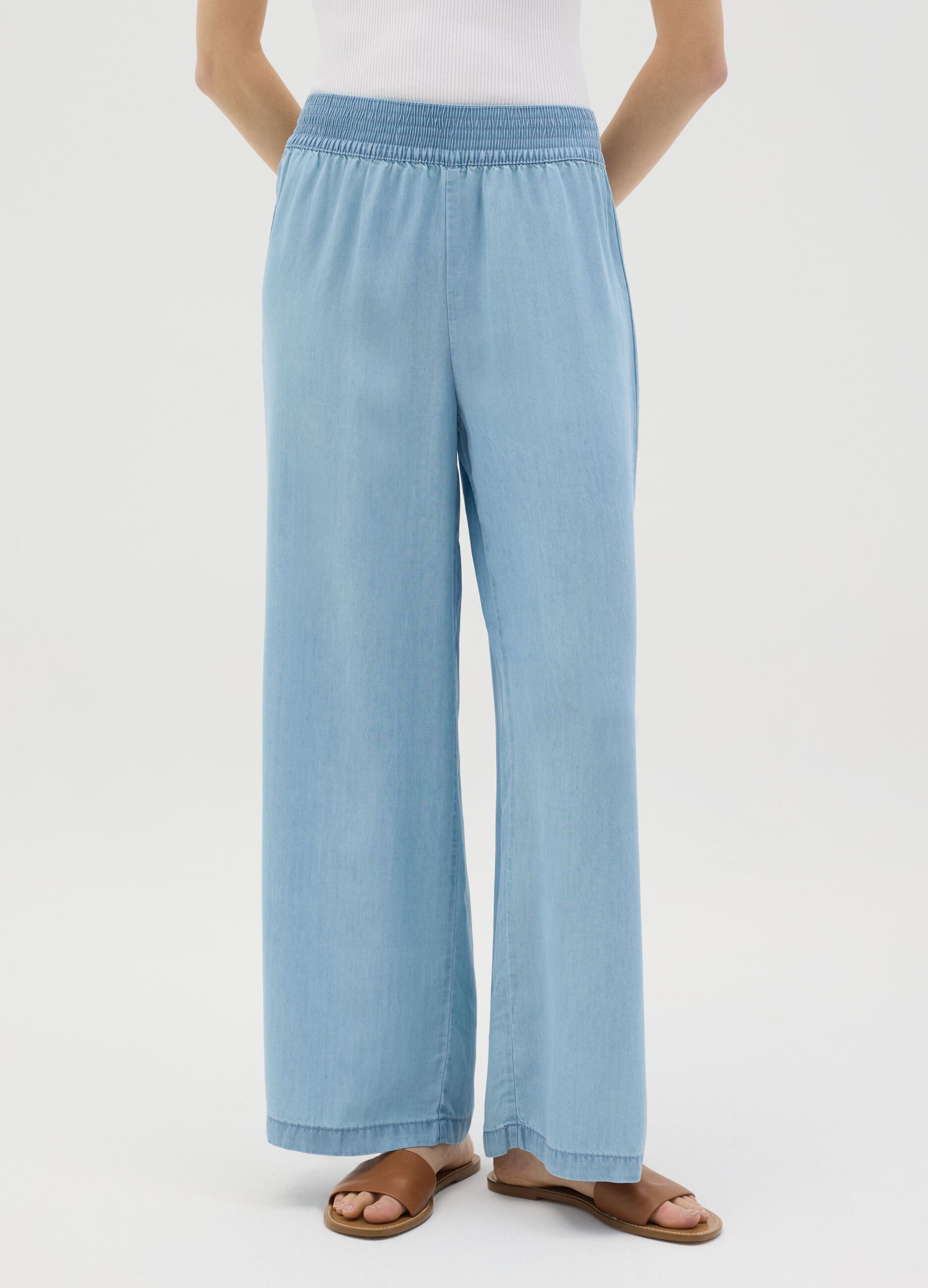 Wide-leg jeans in Lyocell