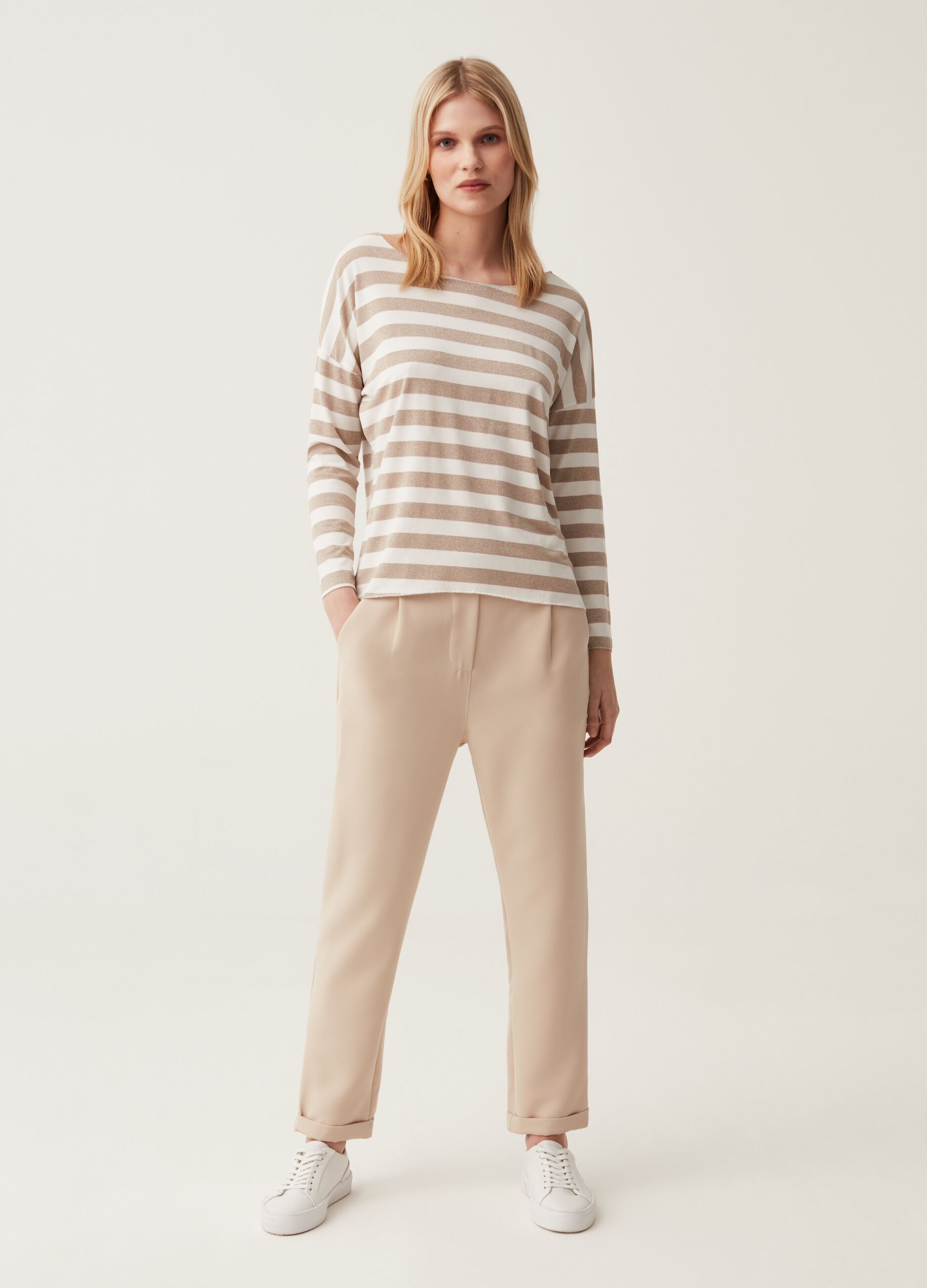 Pantaloni a sigaretta con risvolti Hybrid_0
