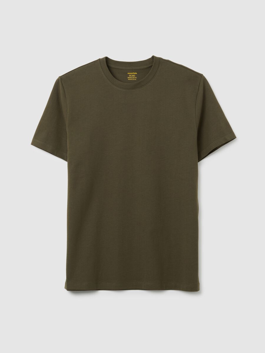 T-shirt in puro cotone verde regular fit_0