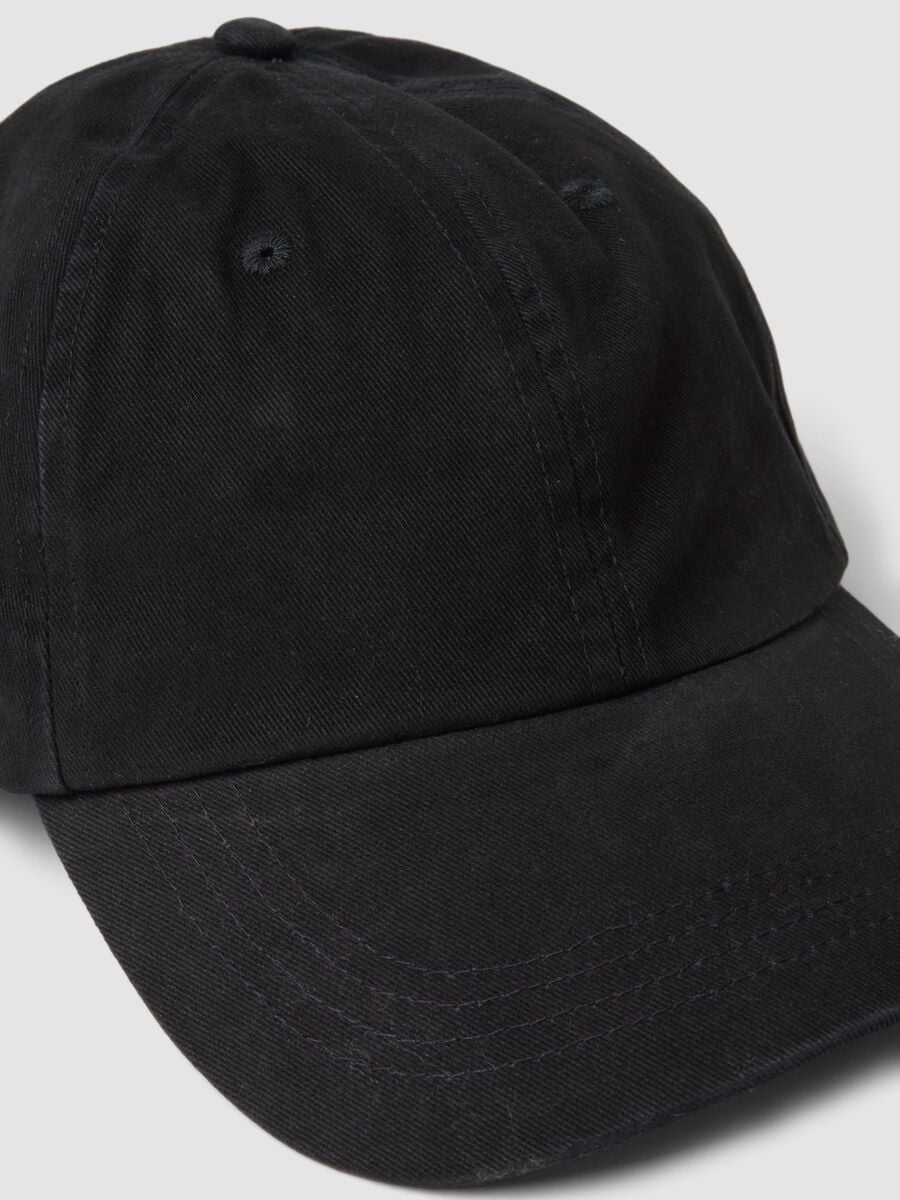 Cappello baseball nero in puro cotone_1