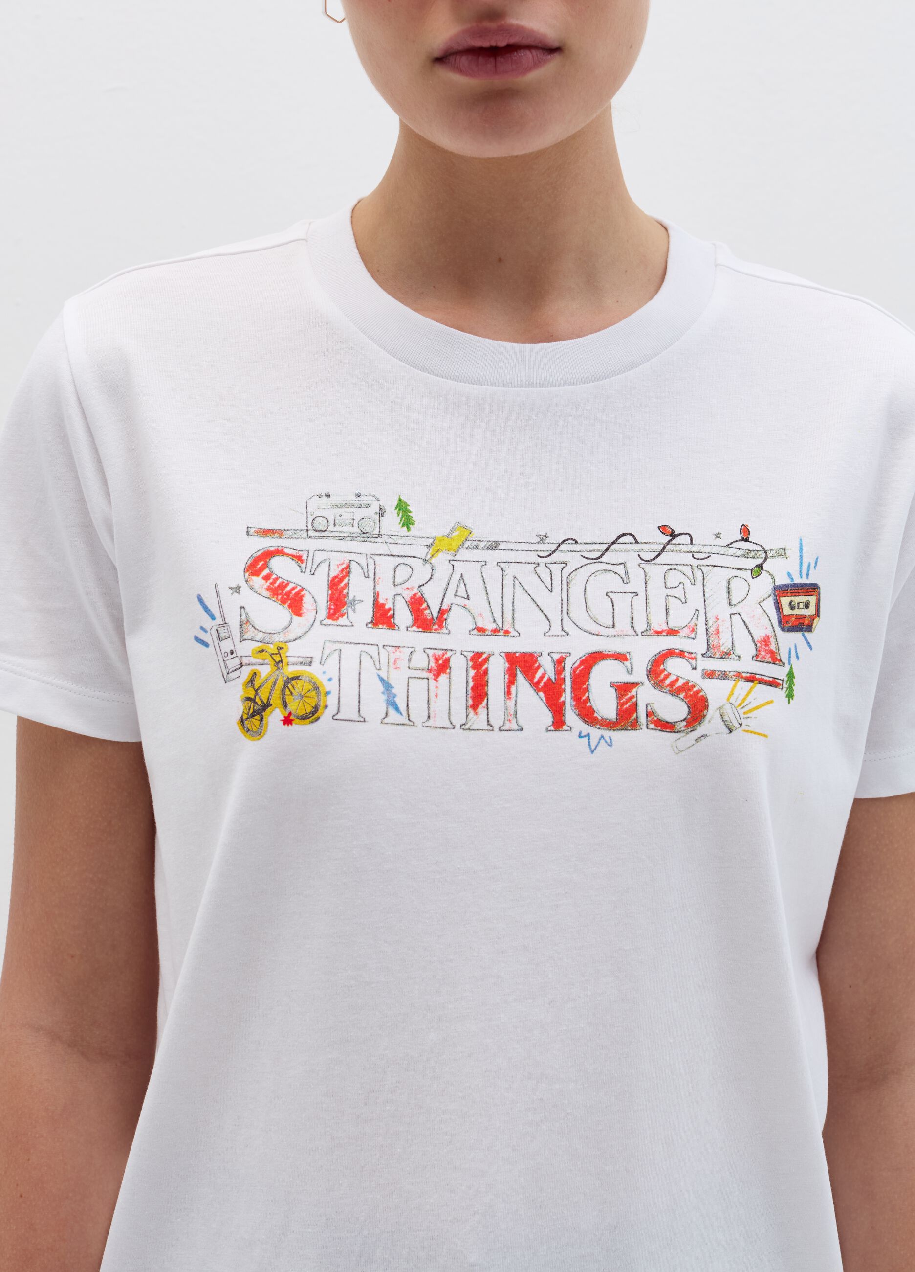 T-shirt in cotone stampa Stranger Things