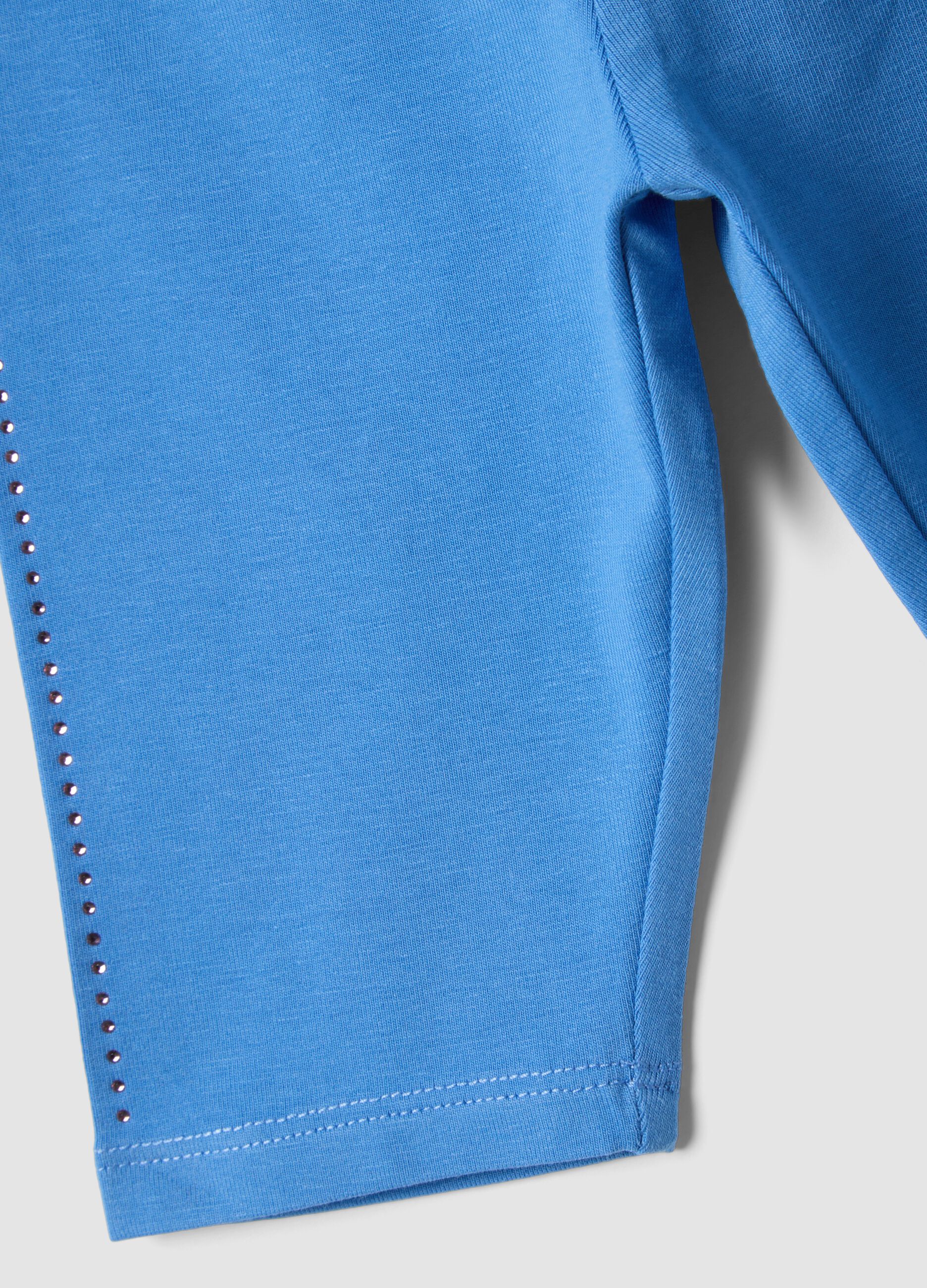 Girls&rsquo; slim-fit sky-blue organic stretch-cotton leggings