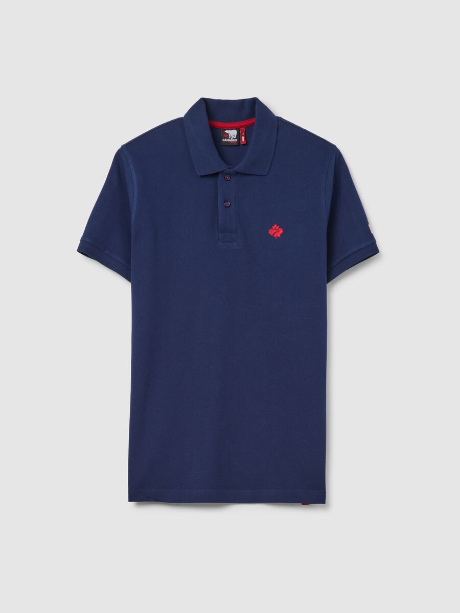 Men's Blue Cotton Polo - Regular Fit_0