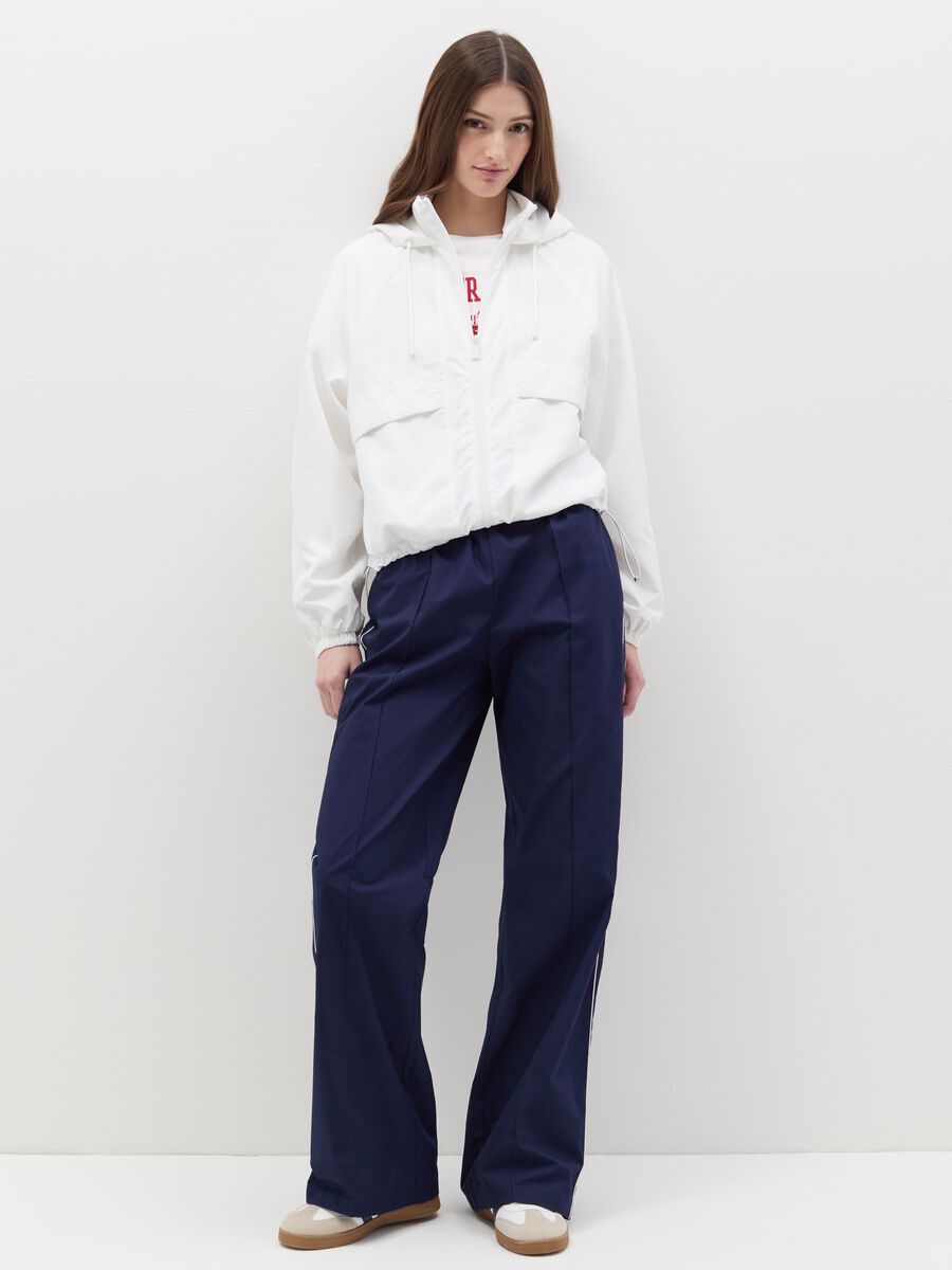 Poplin joggers with contrasting edging_0