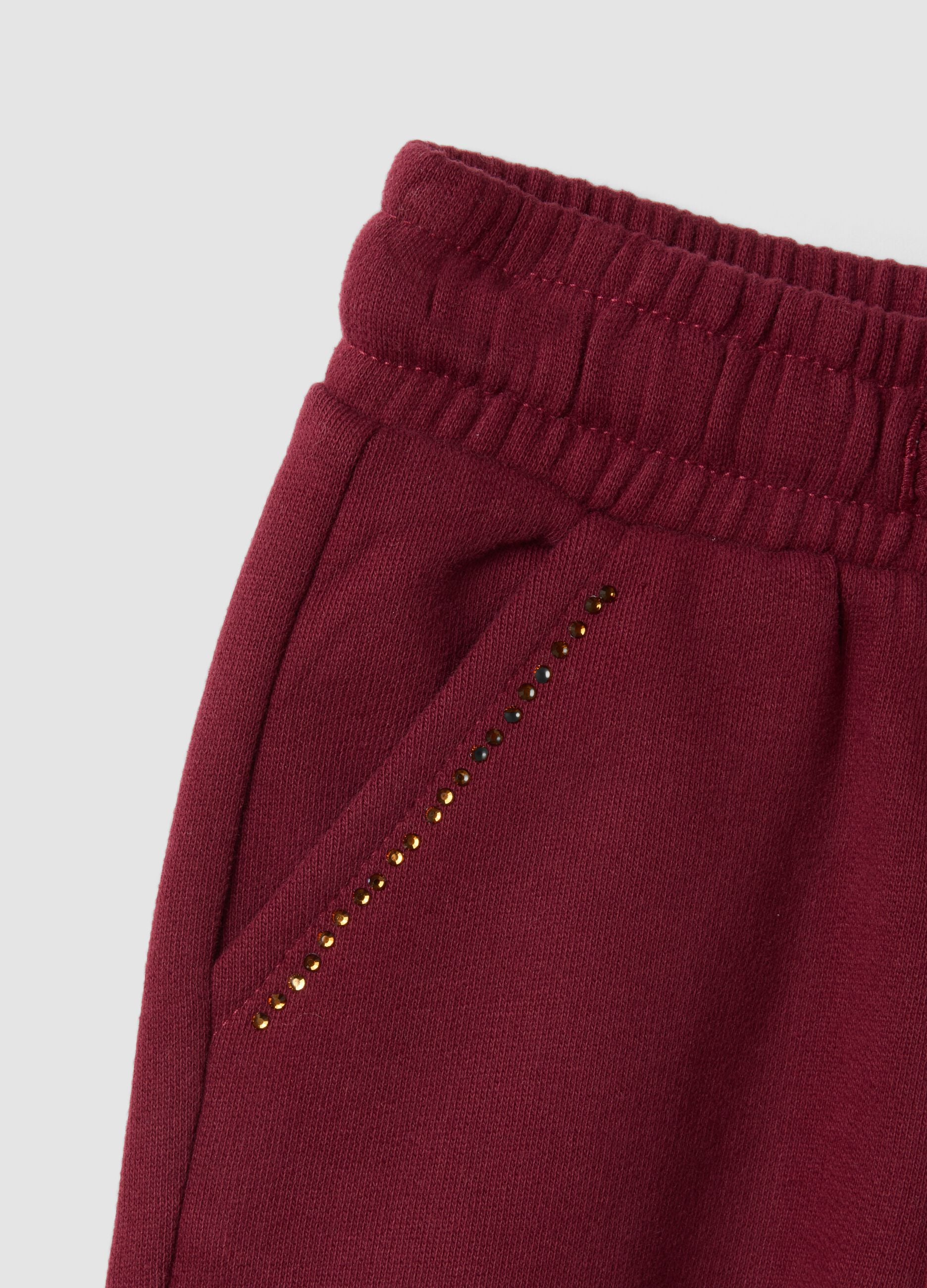 Red pure cotton jogger trousers