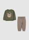 Green tracksuit with sweatshirt and trousers for child_0