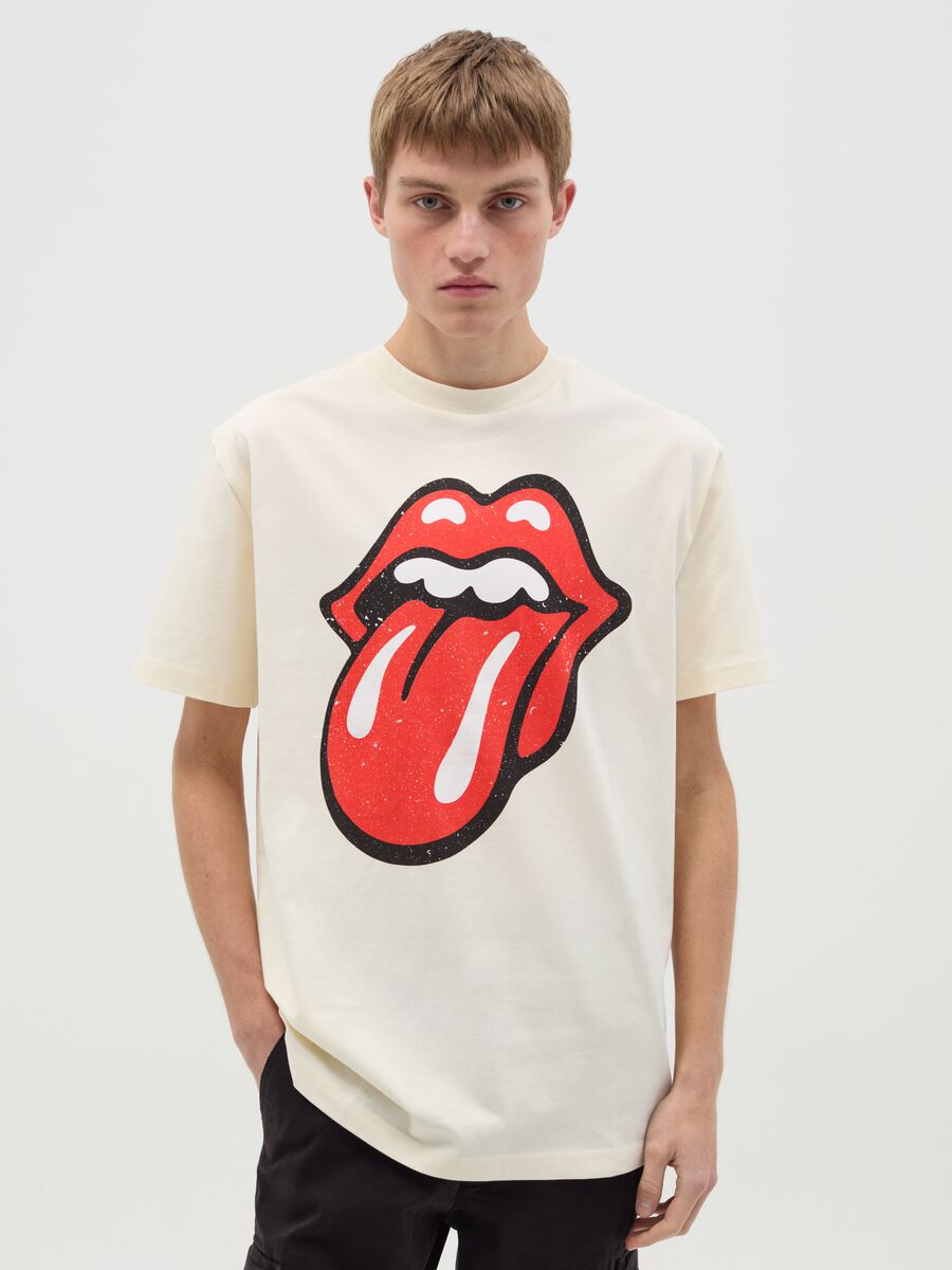 Cotton T-shirt with The Rolling Stones print_0