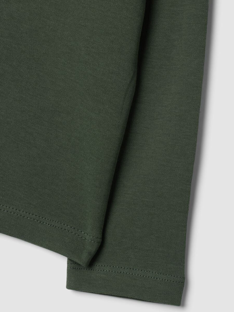 Maglia verde bosco dolcevita in puro cotone organico_3