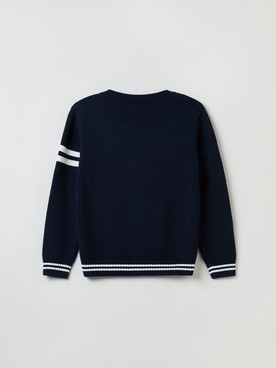 Cardigan varsity con ricamo effetto boucle_1
