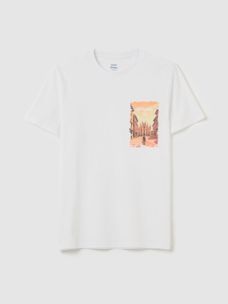 Cotton T-shirt with "Milano Italy" print_4