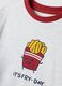 Grey and red crew-neck pyjamas in organic cotton and viscose blend_3