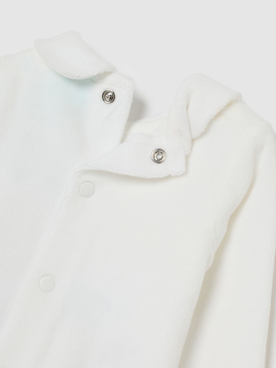 Newborn cotton and velour blend top and trousers set in multicolour_2