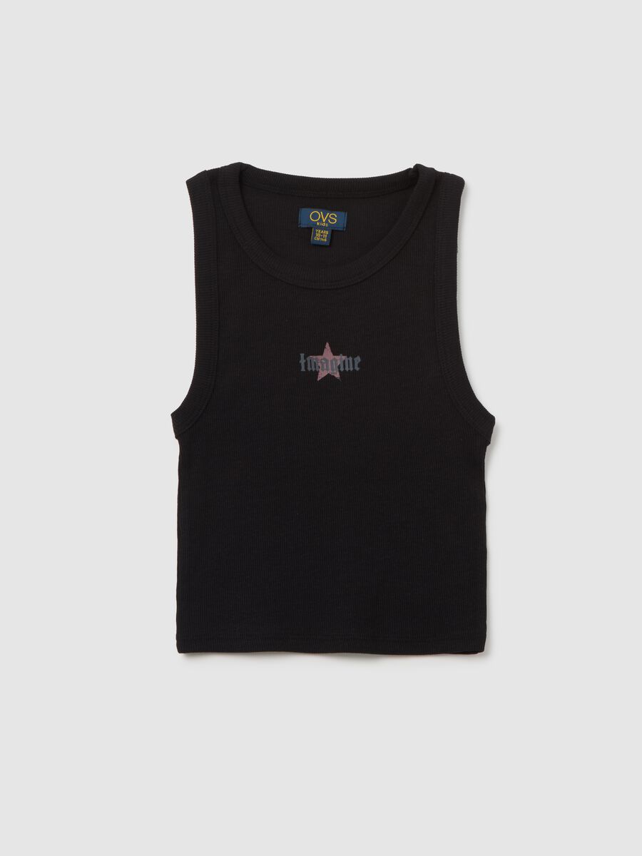 Girls' Black Stretch Cotton Fitted Vest_0