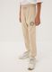 Beige pure cotton comfort-fit joggers for boys_2