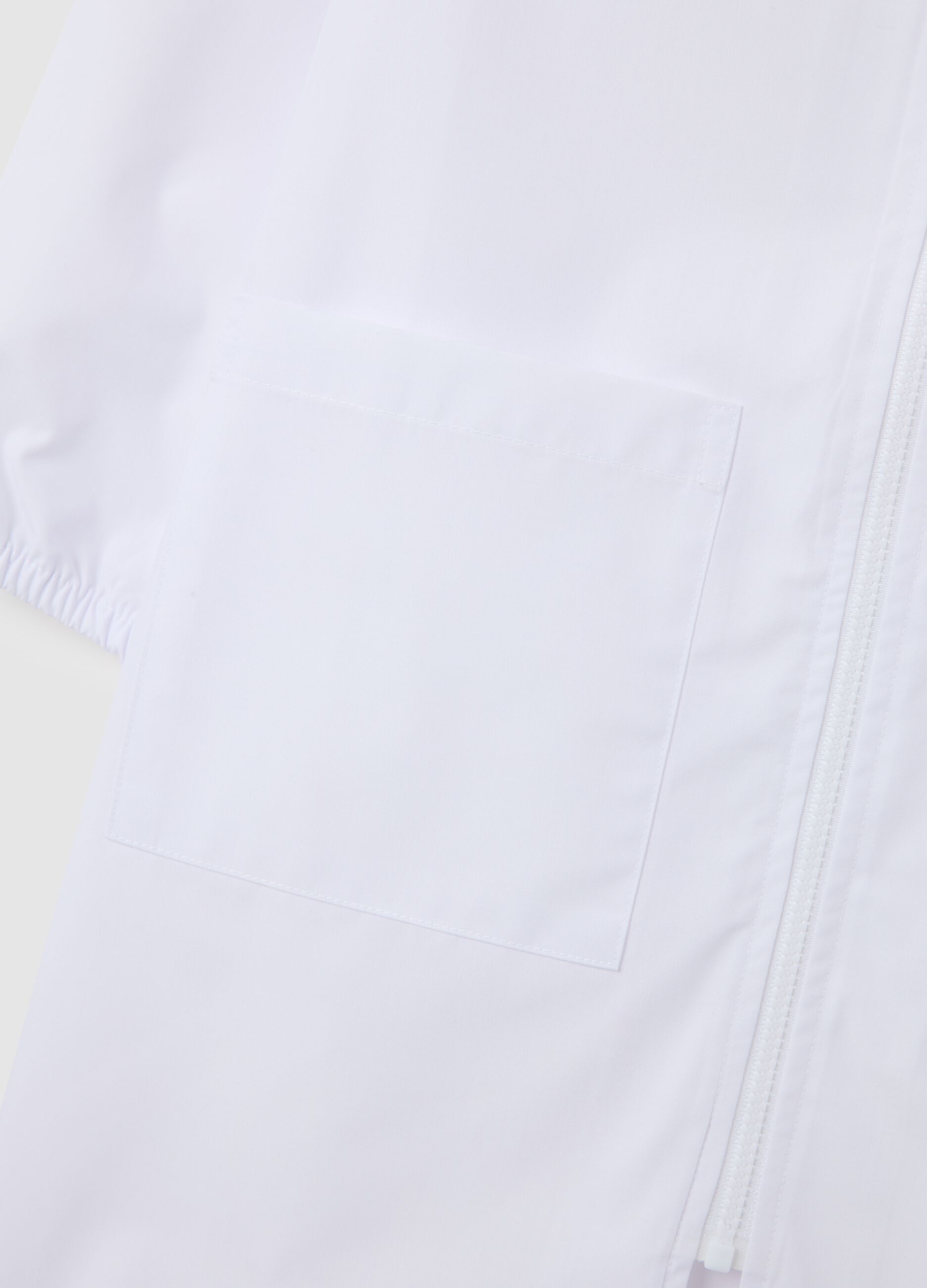 Kids school lab coat in white cotton blend with Avengers print