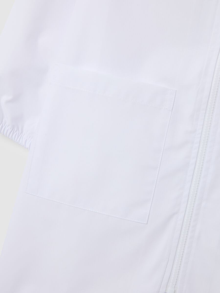 Kids school lab coat in white cotton blend with Avengers print_2