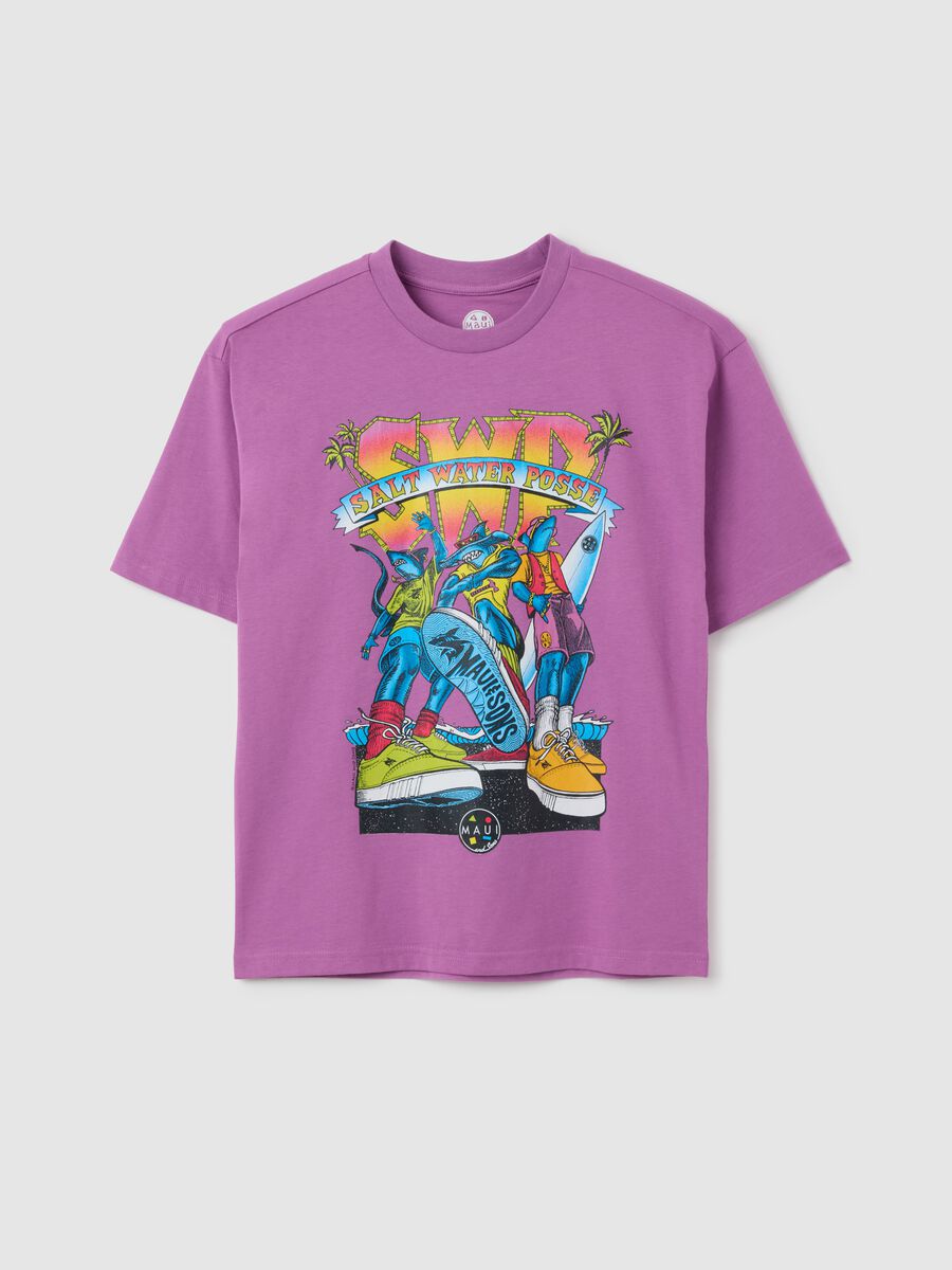 Boy's regular fit purple cotton T-shirt_3