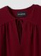 Red regular-fit blouse with V-neck and tie detail_1