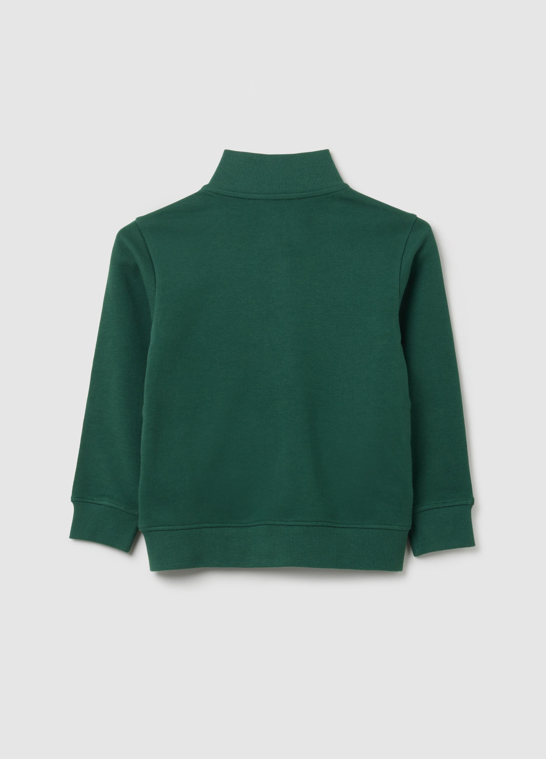 Felpa da bambino in puro cotone verde regular fit