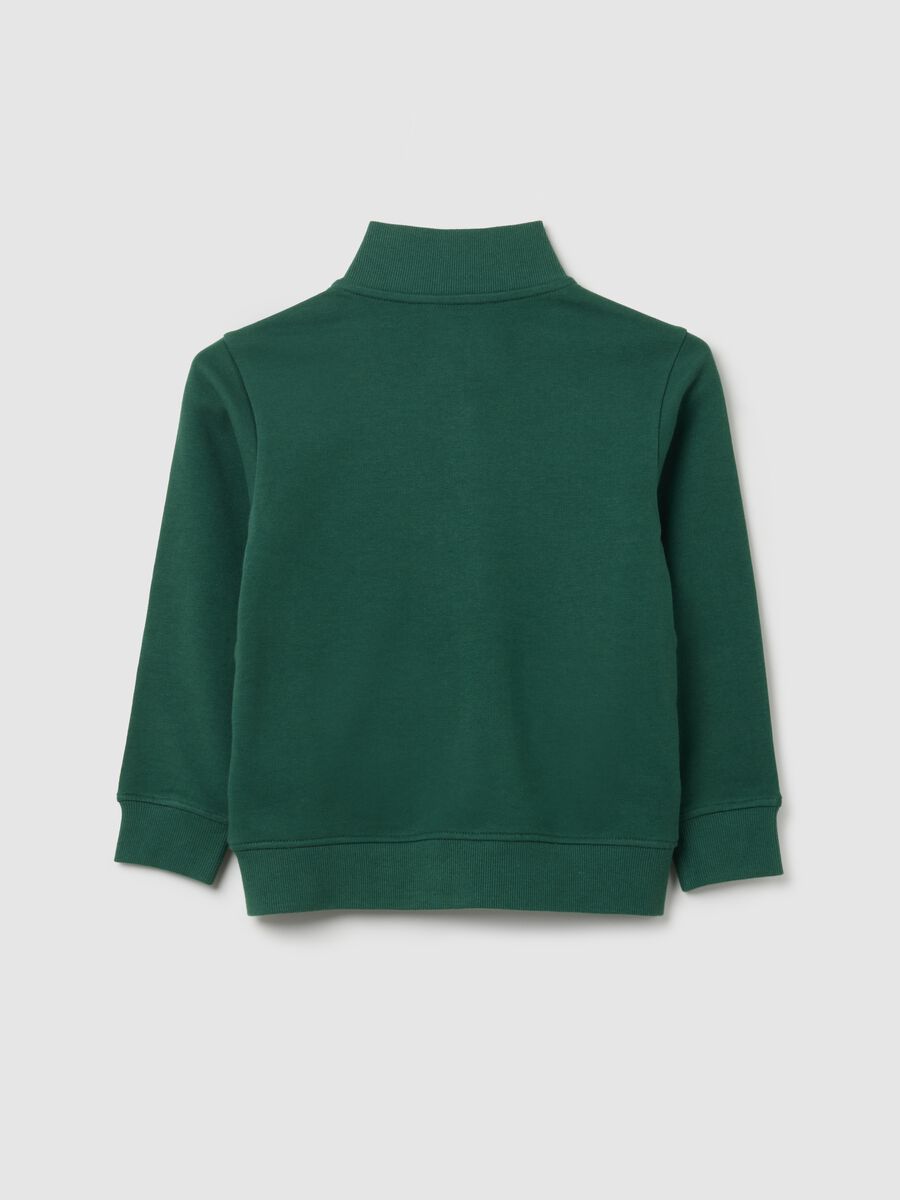 Felpa da bambino in puro cotone verde regular fit_1