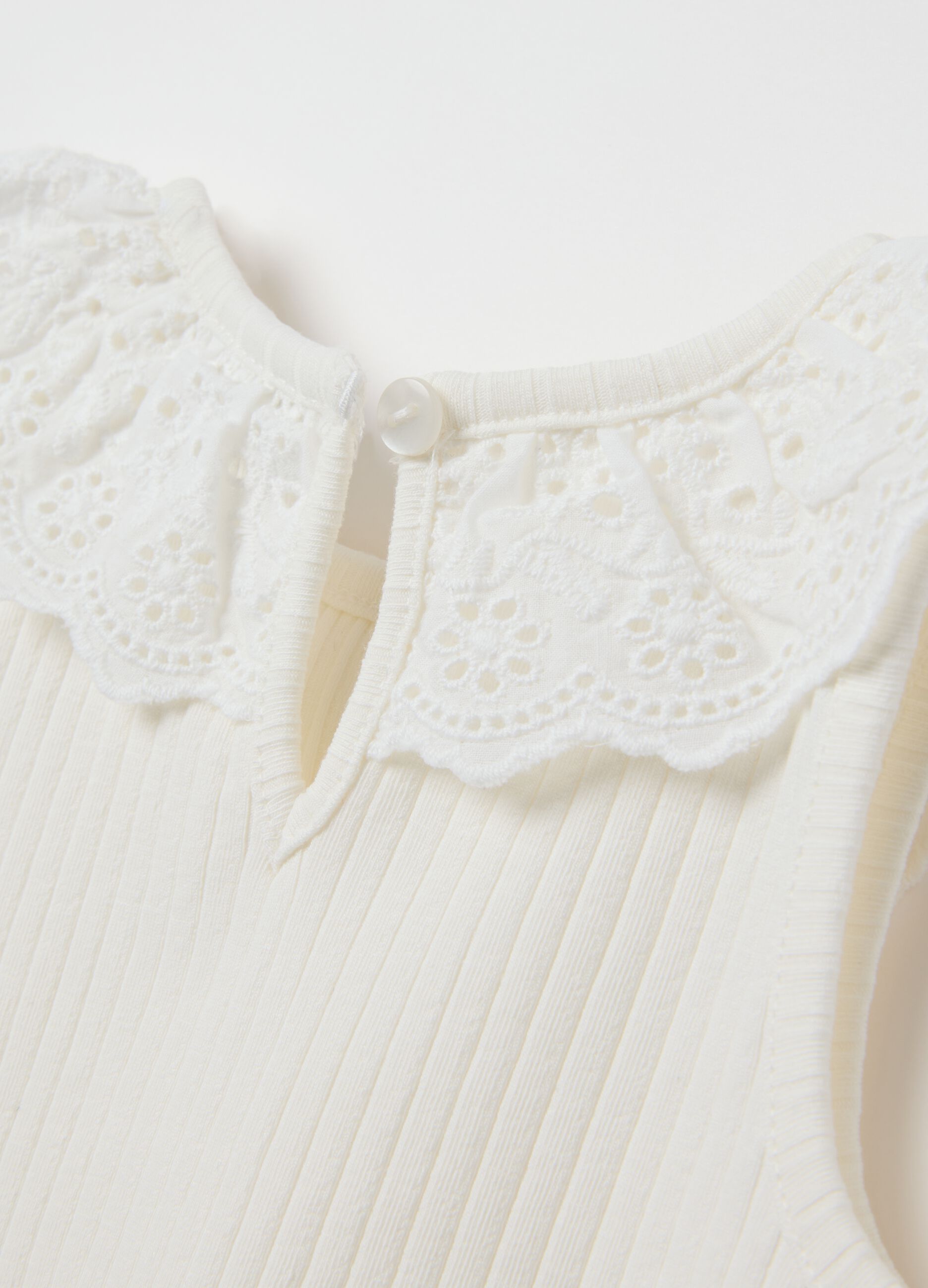 Girls' White Cotton Sleeveless Top regular fit