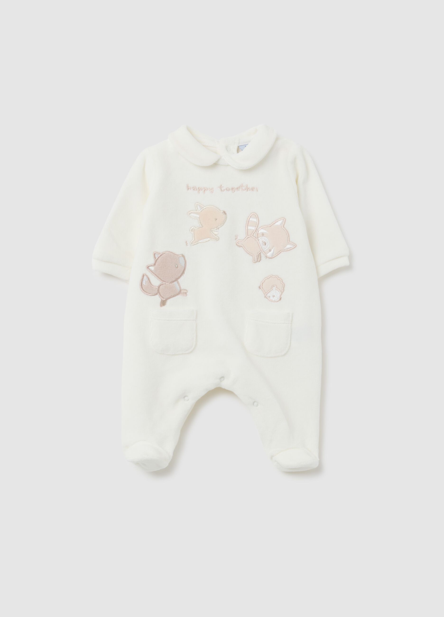 Tutina da neonato in misto cotone bianca