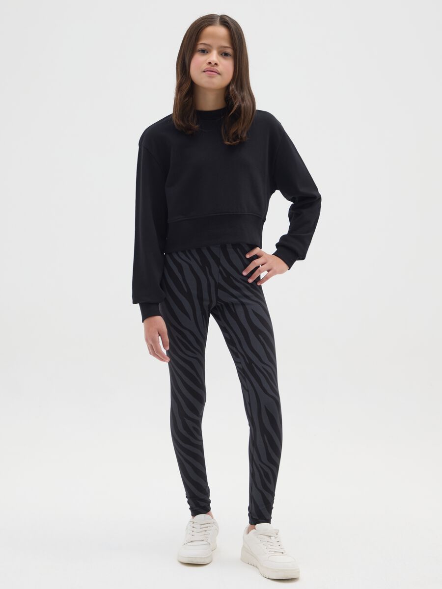 Leggings da ragazza in cotone elasticizzato multicolor skinny_0