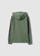 Green cotton hoodie for boys with oversized fit and zip_4