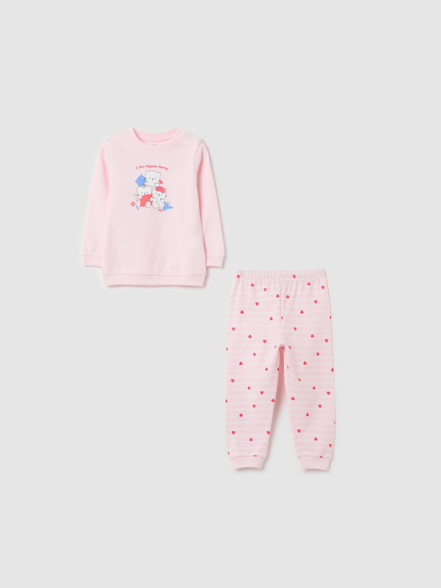 Long pyjamas with print in cotton_0