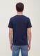 Blue mercerised pure cotton crew-neck T-shirt, regular fit_3