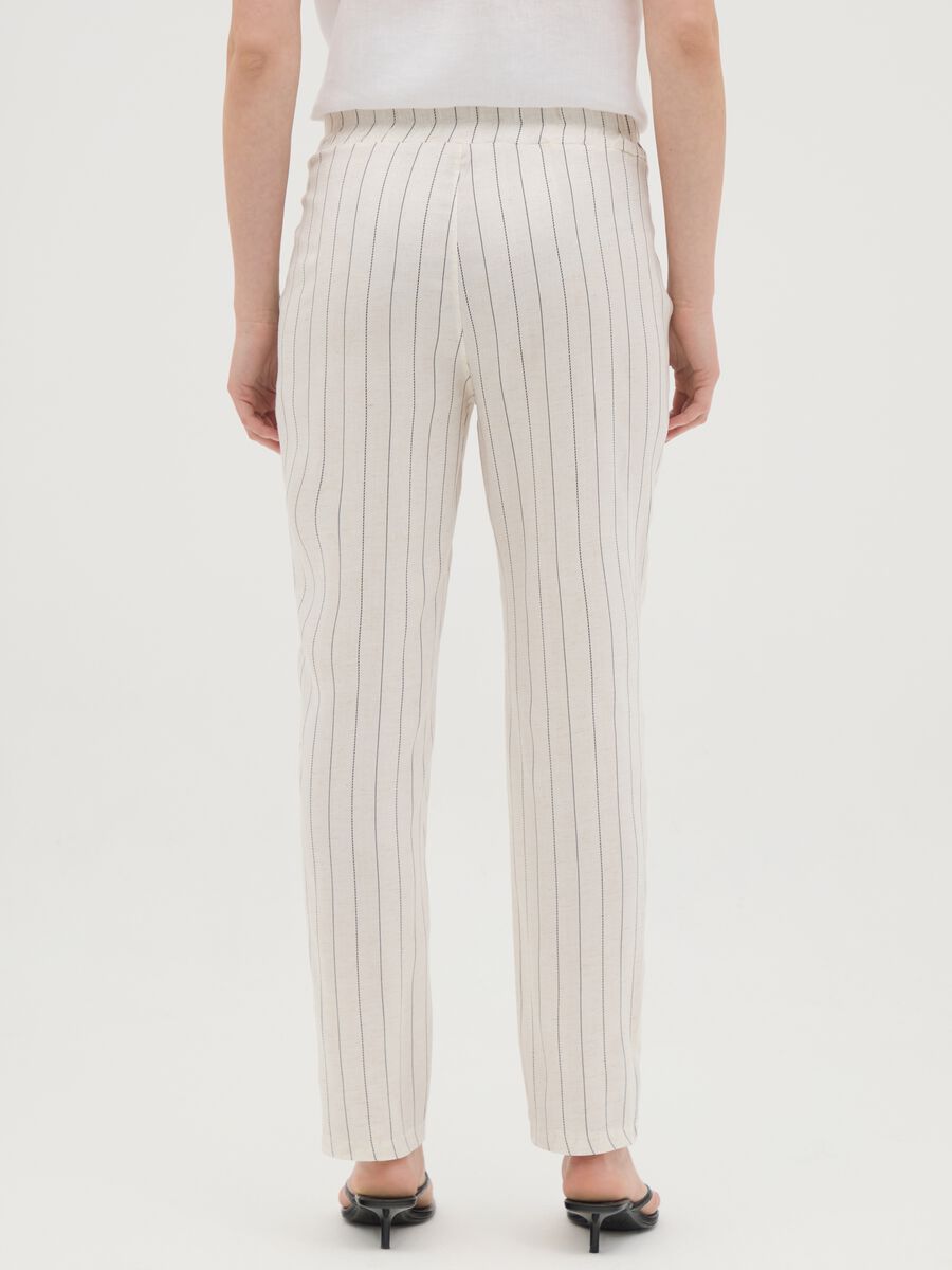 Women's beige regular fit lyocell blend trousers_3