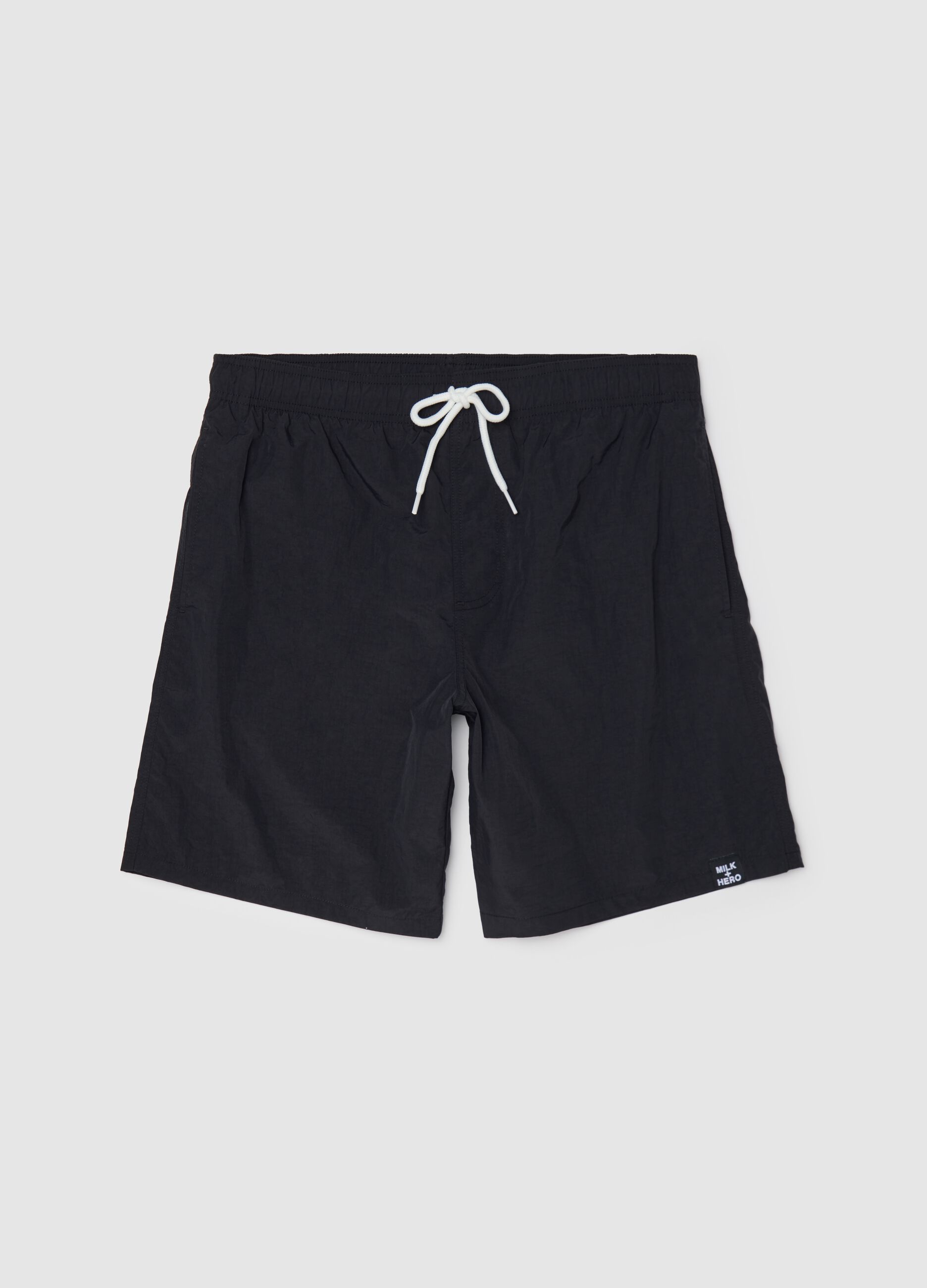 Black swim boxers with waist elastic Milk+Hero