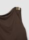Brown sleeveless viscose-blend top with jewel detail_1