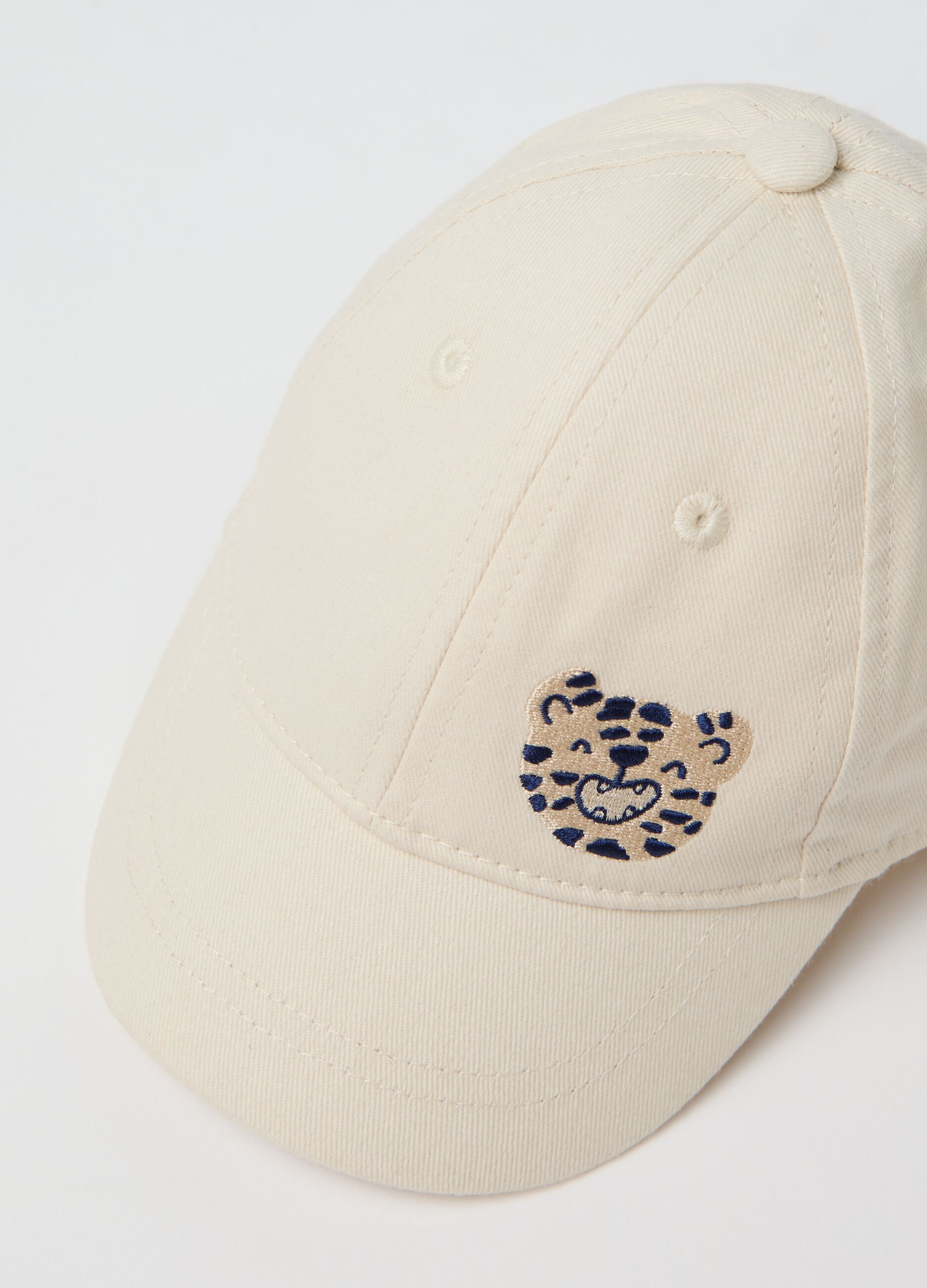 White baseball cap with embroidery