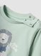 Green long printed organic cotton jersey pyjamas for babies and toddlers_2
