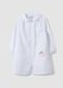 White nursery apron with cute animal embroidery for girls_0