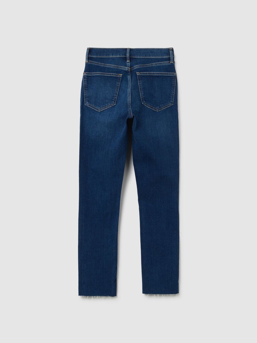 Slim-fit high-waist jeans with raw edging_3