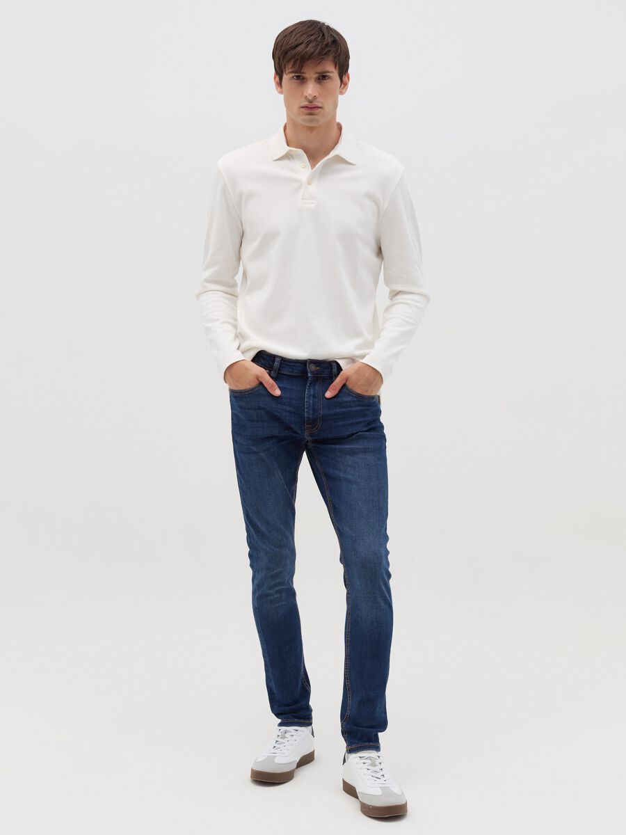 Jeans super skinny fit con scoloriture_0
