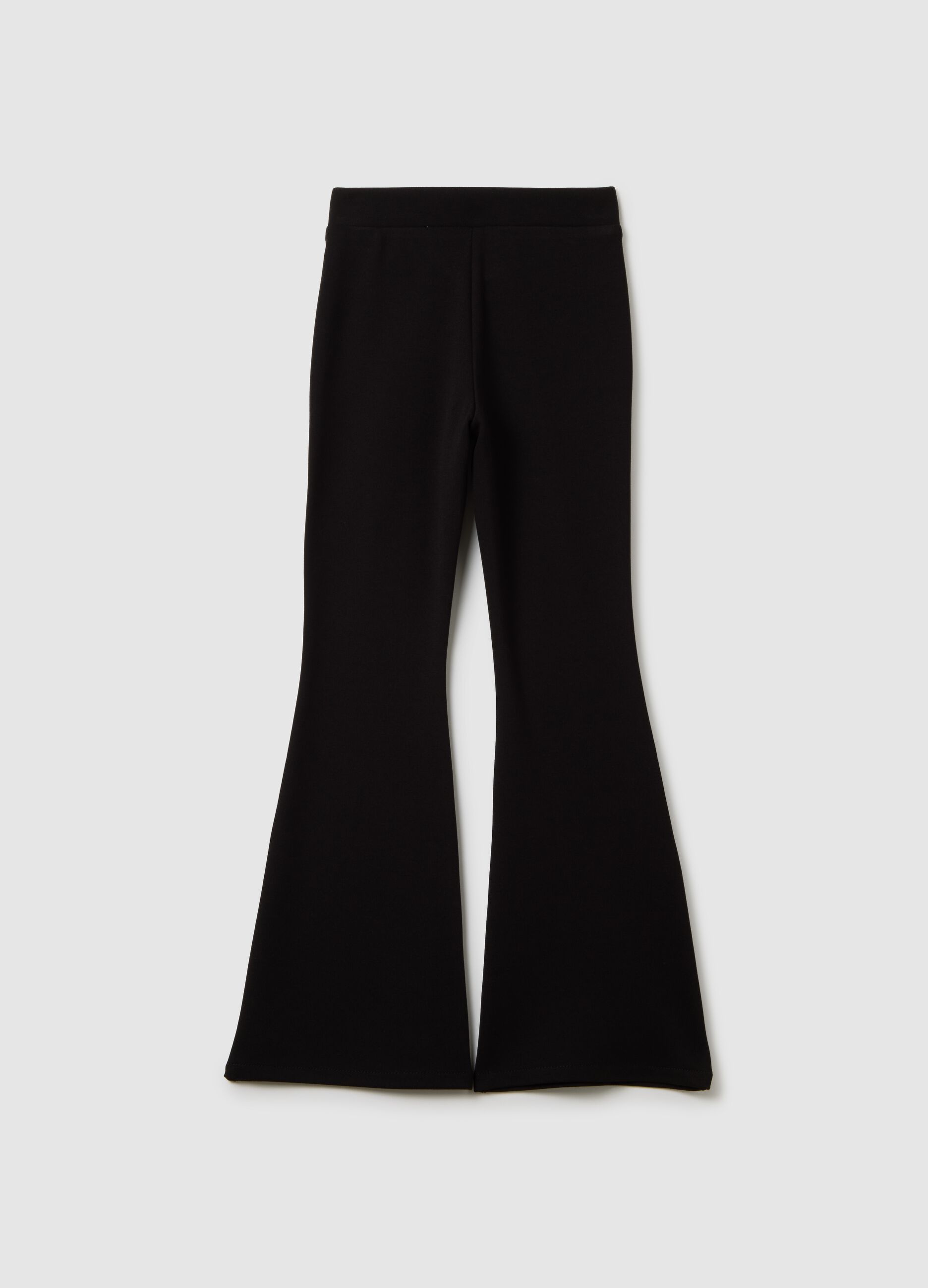 Pantaloni da ragazza in misto nero flare fit