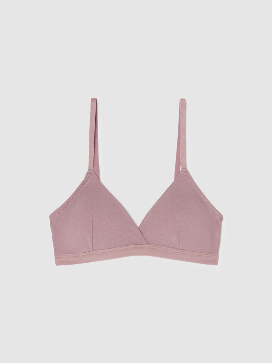 Reggiseno in cotone elasticizzato rosa con spalline sottili_4