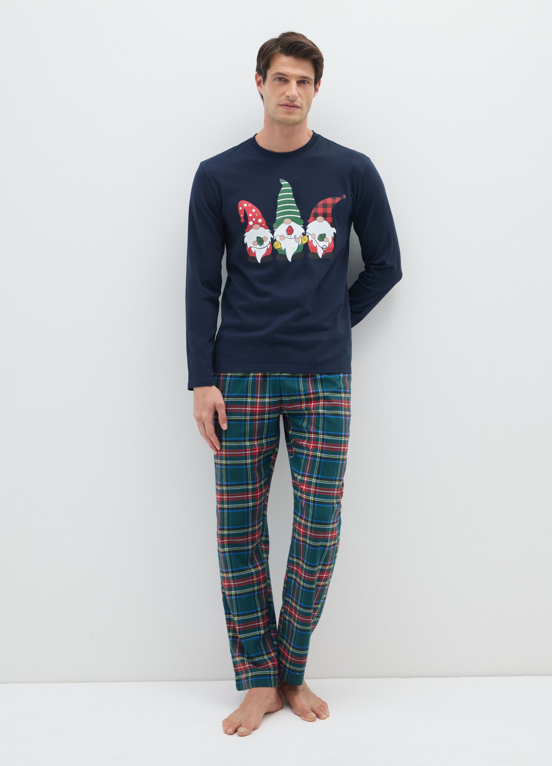 Multicoloured Check Pure Cotton Pyjama Trousers