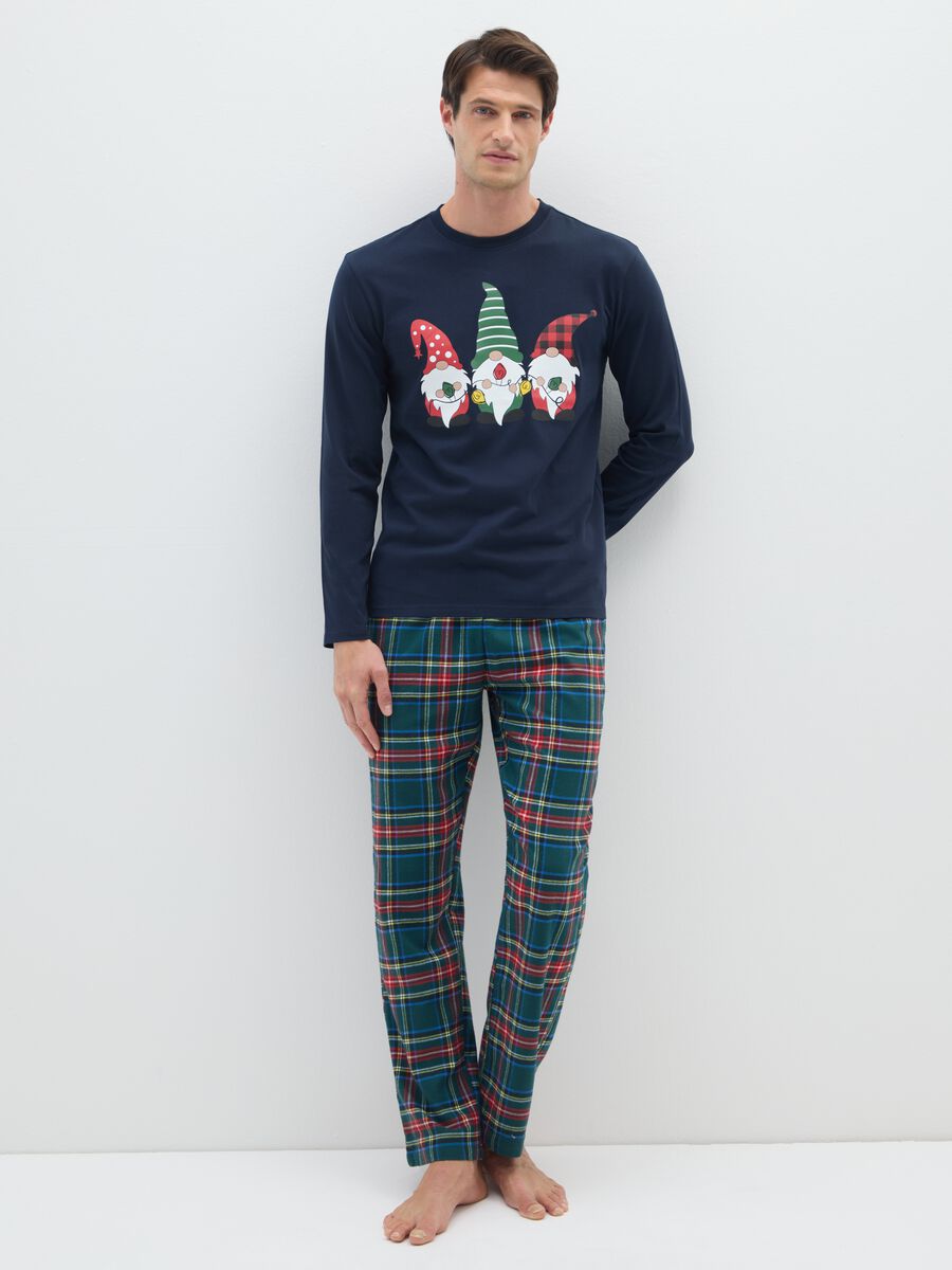 Multicoloured Check Pure Cotton Pyjama Trousers_0