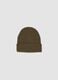 Green jersey knit beanie with turn-up cuff_0